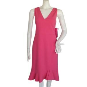 new BETSEY JOHNSON Dress, 12, Bold Pink, Sleeveless, Ruffle Hem, Barbiecore